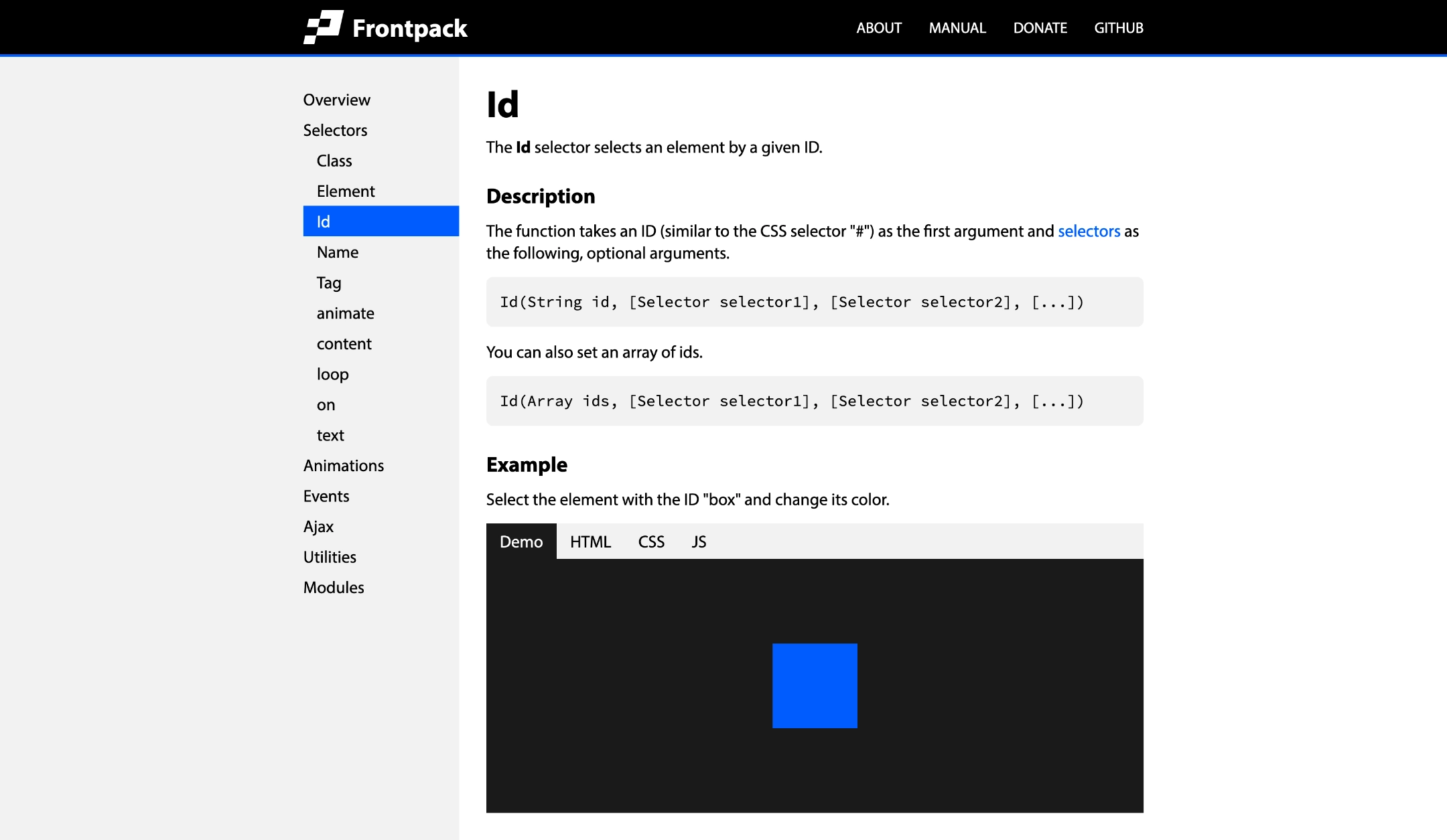 Frontpack — Javascript Library